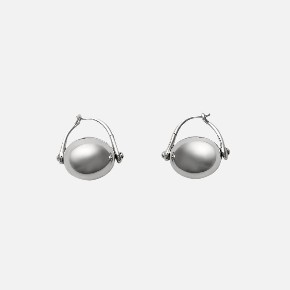 Ellipse Earrings, Silver by Annika Inez - At Present Jewelry