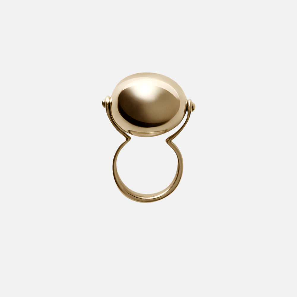 Large Ellipse Ring, Gold by Annika Inez - At Present Jewelry