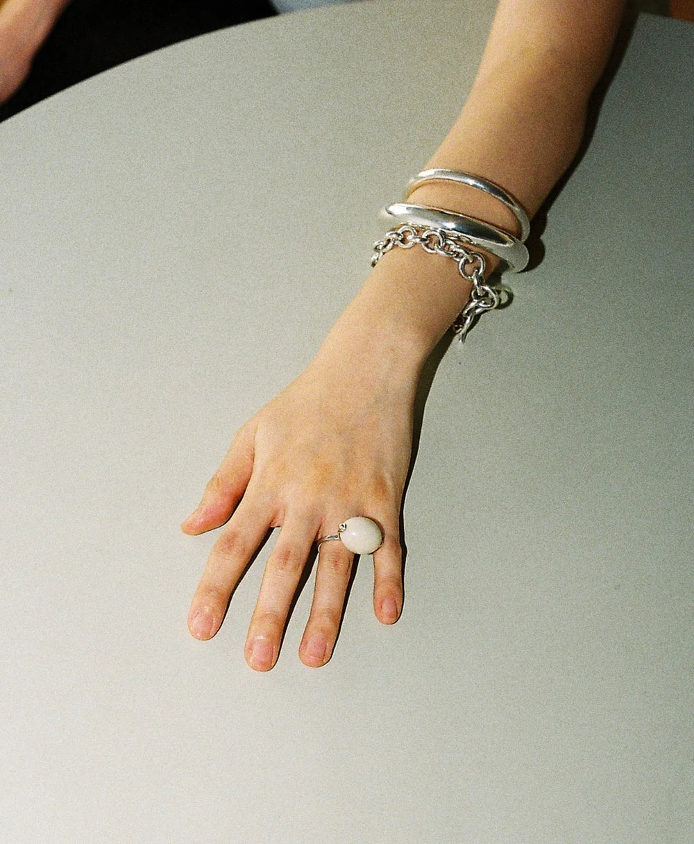 Large Stone Ellipse Ring