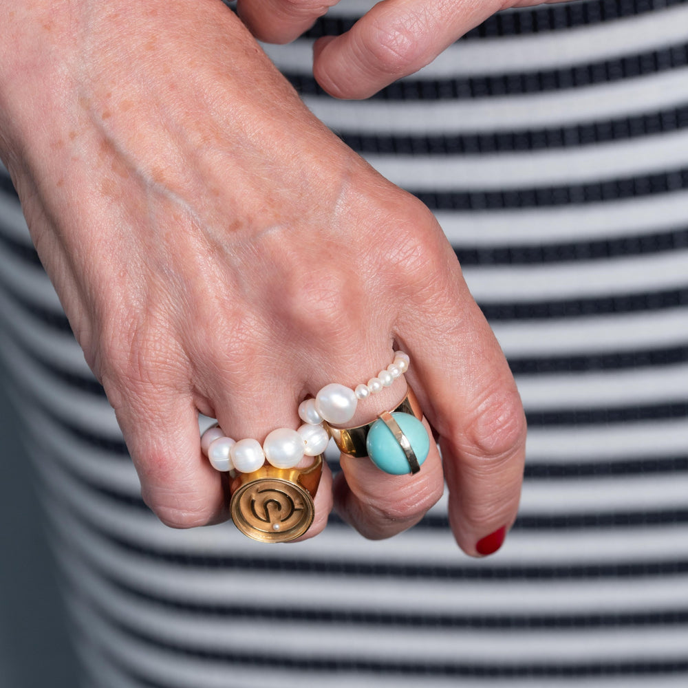 Perched Setting Ring with Turquoise by Leslie Paige Jewelry - At Present Jewelry