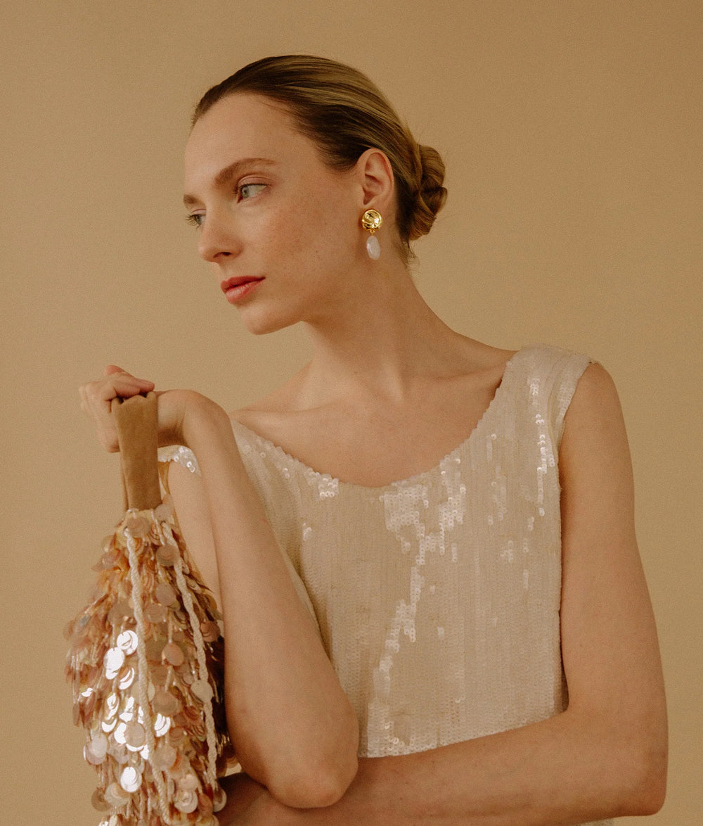 Coin Reflection Earrings by Lizzie Fortunato - At Present Jewelry