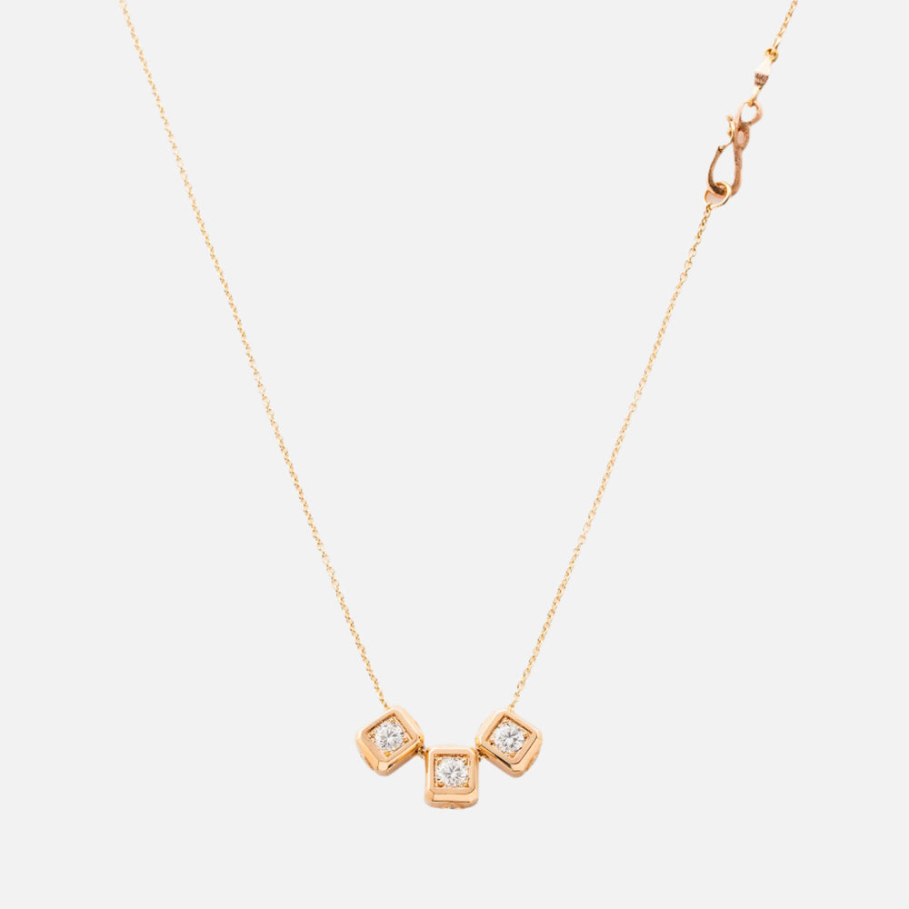 Triple Solitaire Code Pendant Necklace by James Banks Design - At Present Jewelry