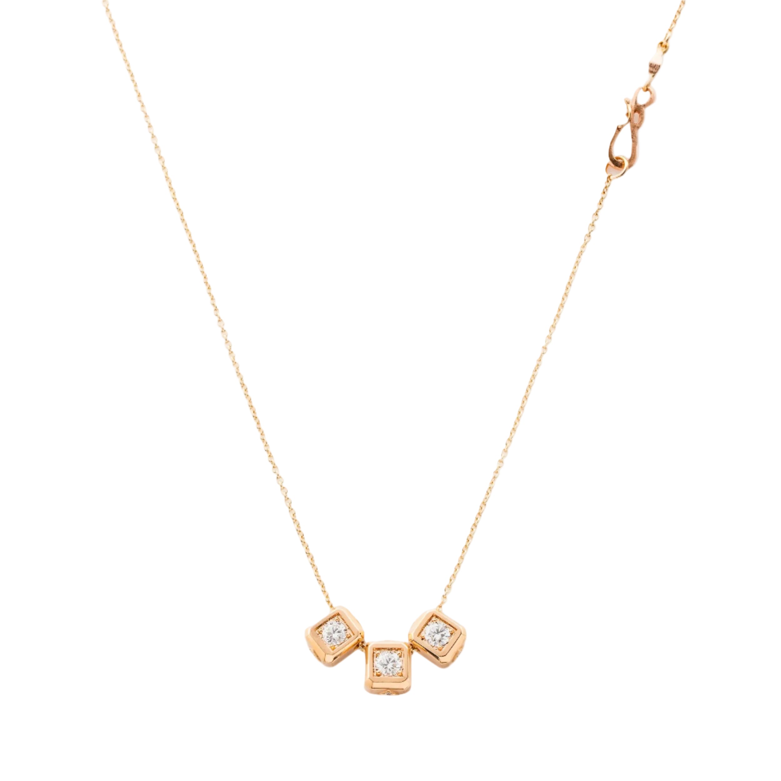 Triple Solitaire Code Pendant Necklace by James Banks Design - At Present Jewelry