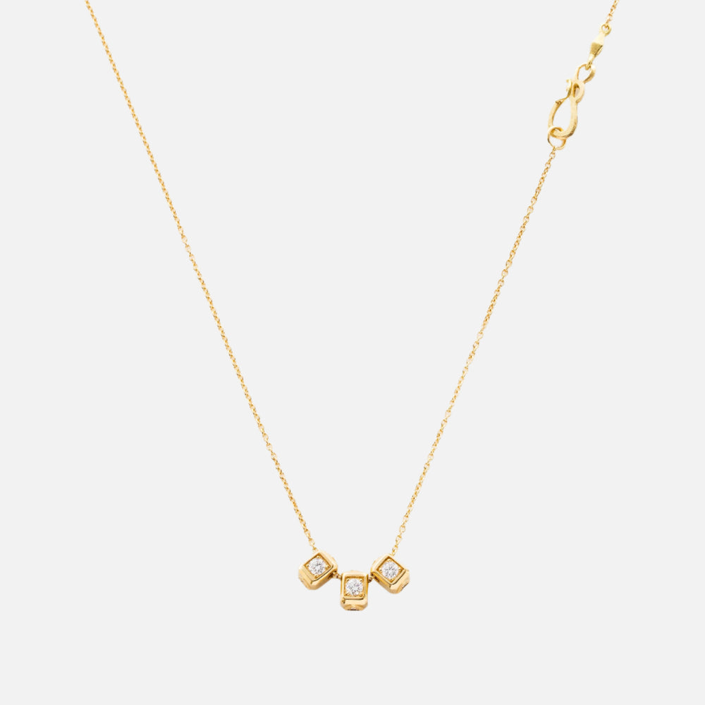 Triple Solitaire Code Pendant Necklace by James Banks Design - At Present Jewelry