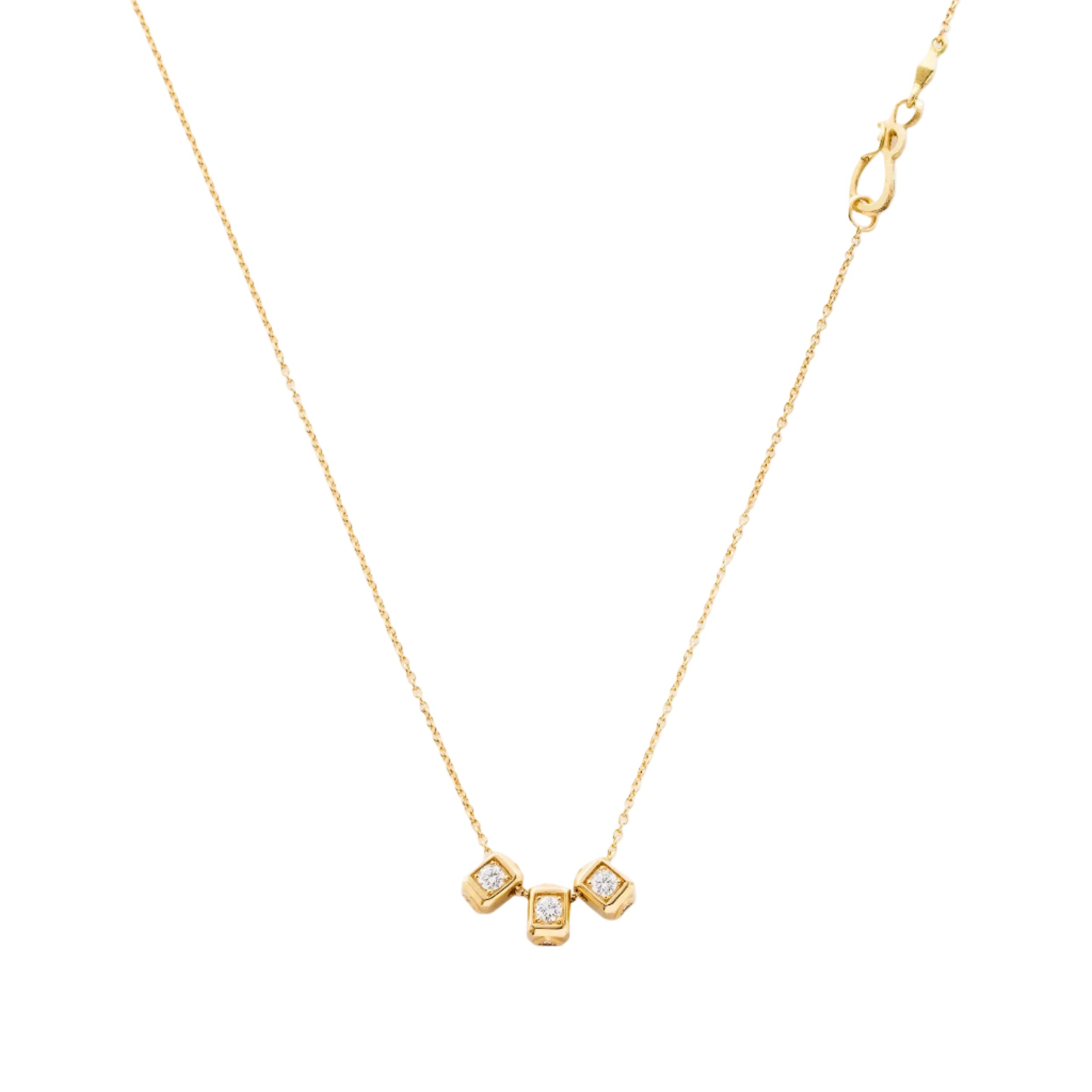 Triple Solitaire Code Pendant Necklace by James Banks Design - At Present Jewelry