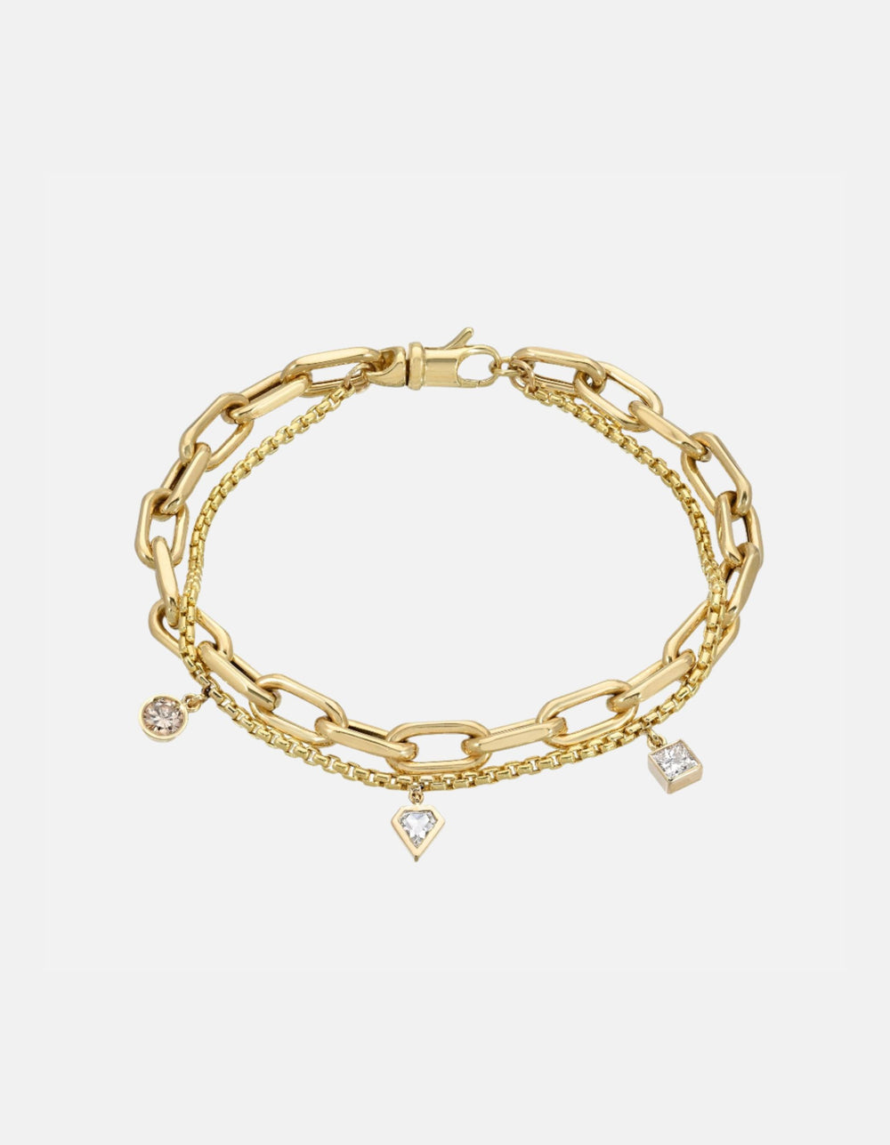 Elongated Link Double Bracelet