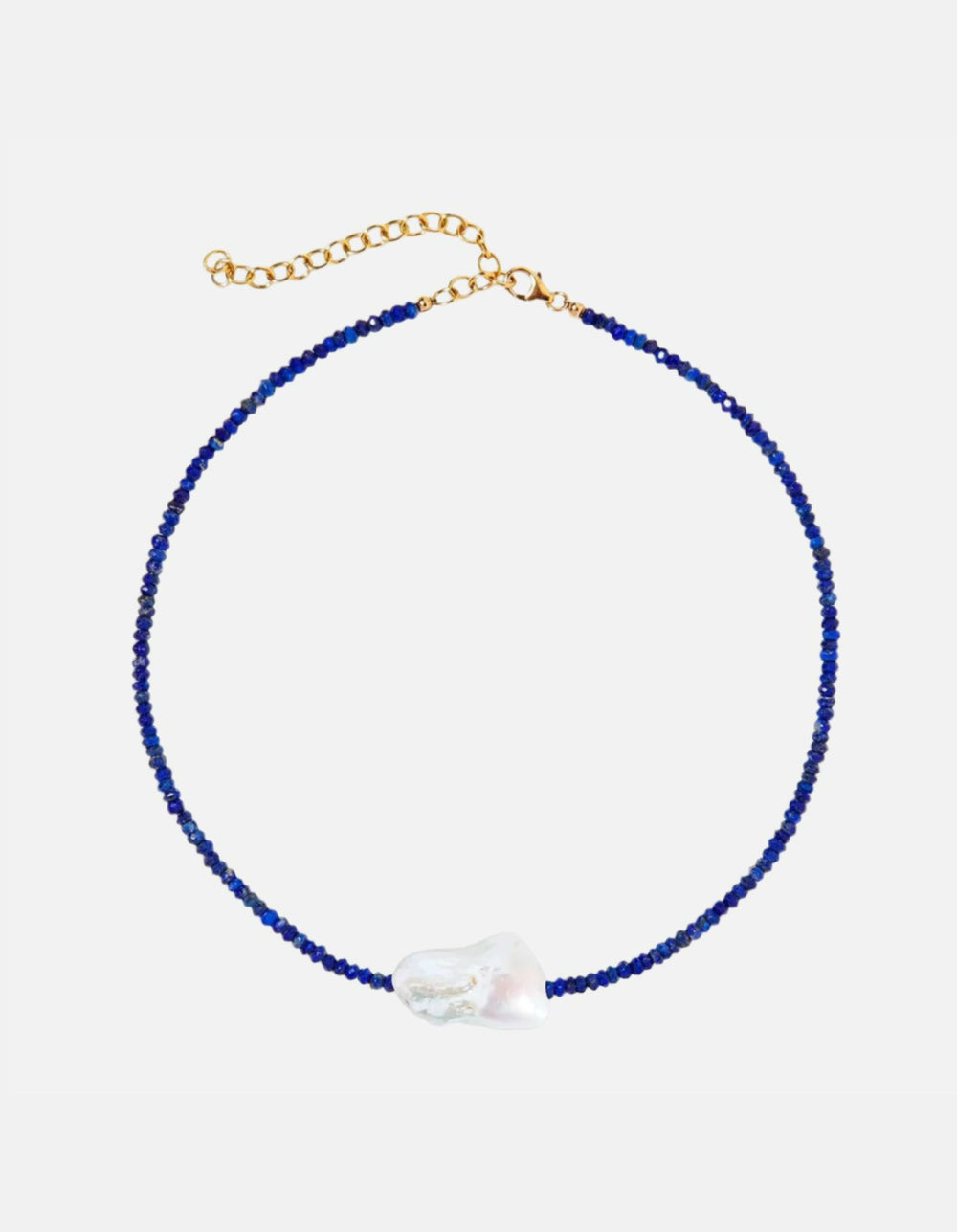 Lapis Single Baroque Pearl Gemstone Necklace by Joie DiGiovanni - At Present Jewelry