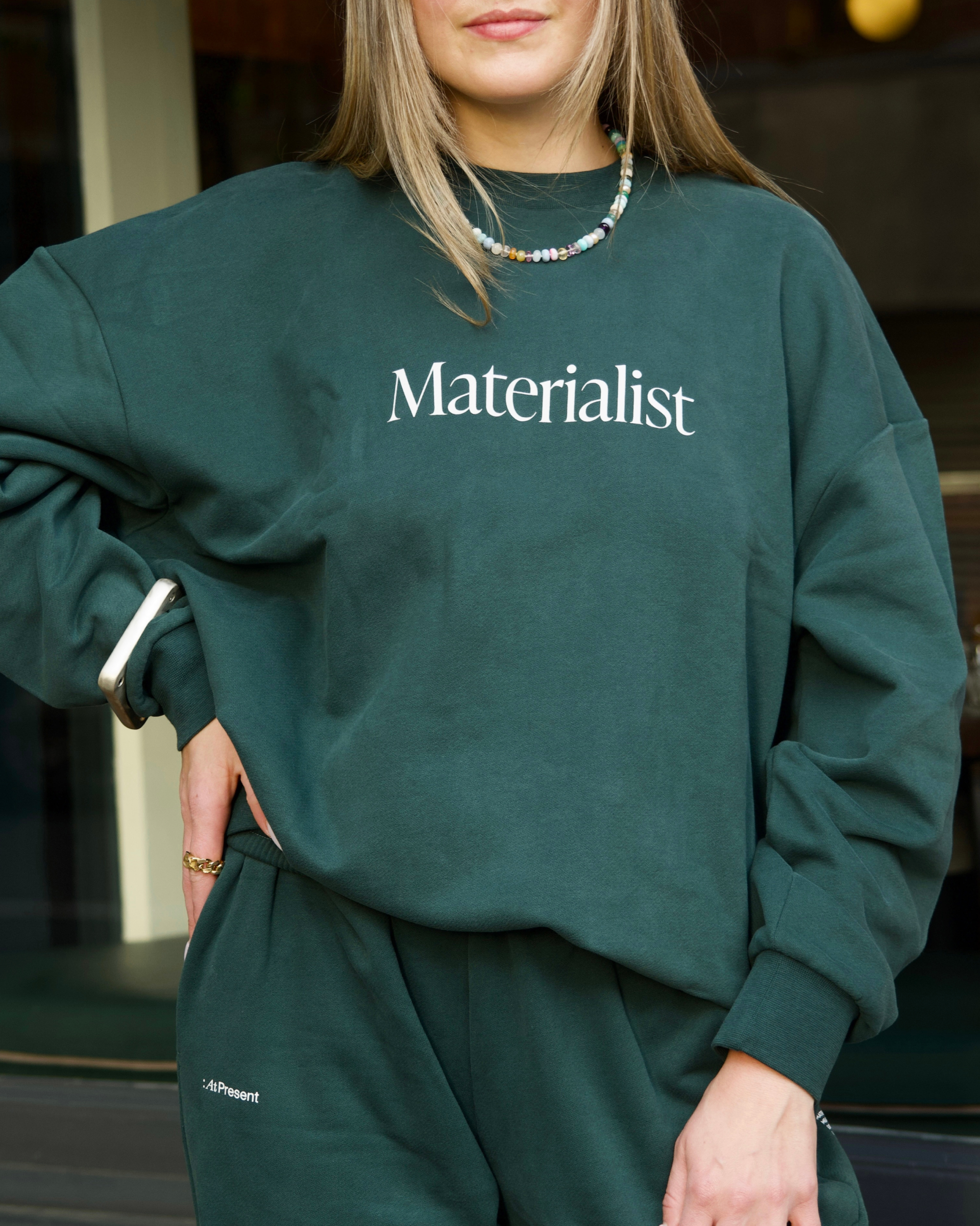 Materialist Crewneck by At Present - At Present Jewelry