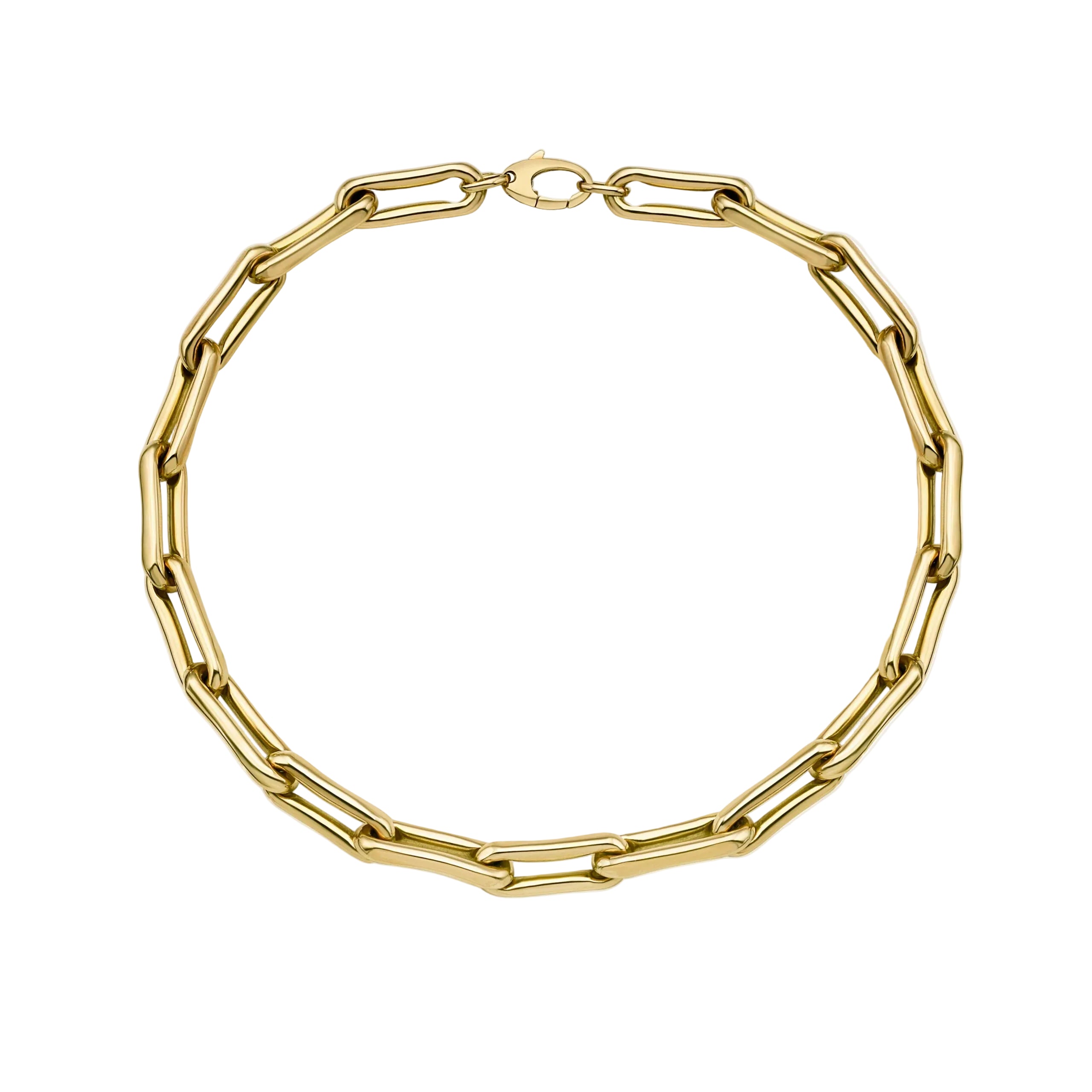 Milano Large Elongated Chunky Pinched Link Gold Chain by Lionheart - At Present Jewelry