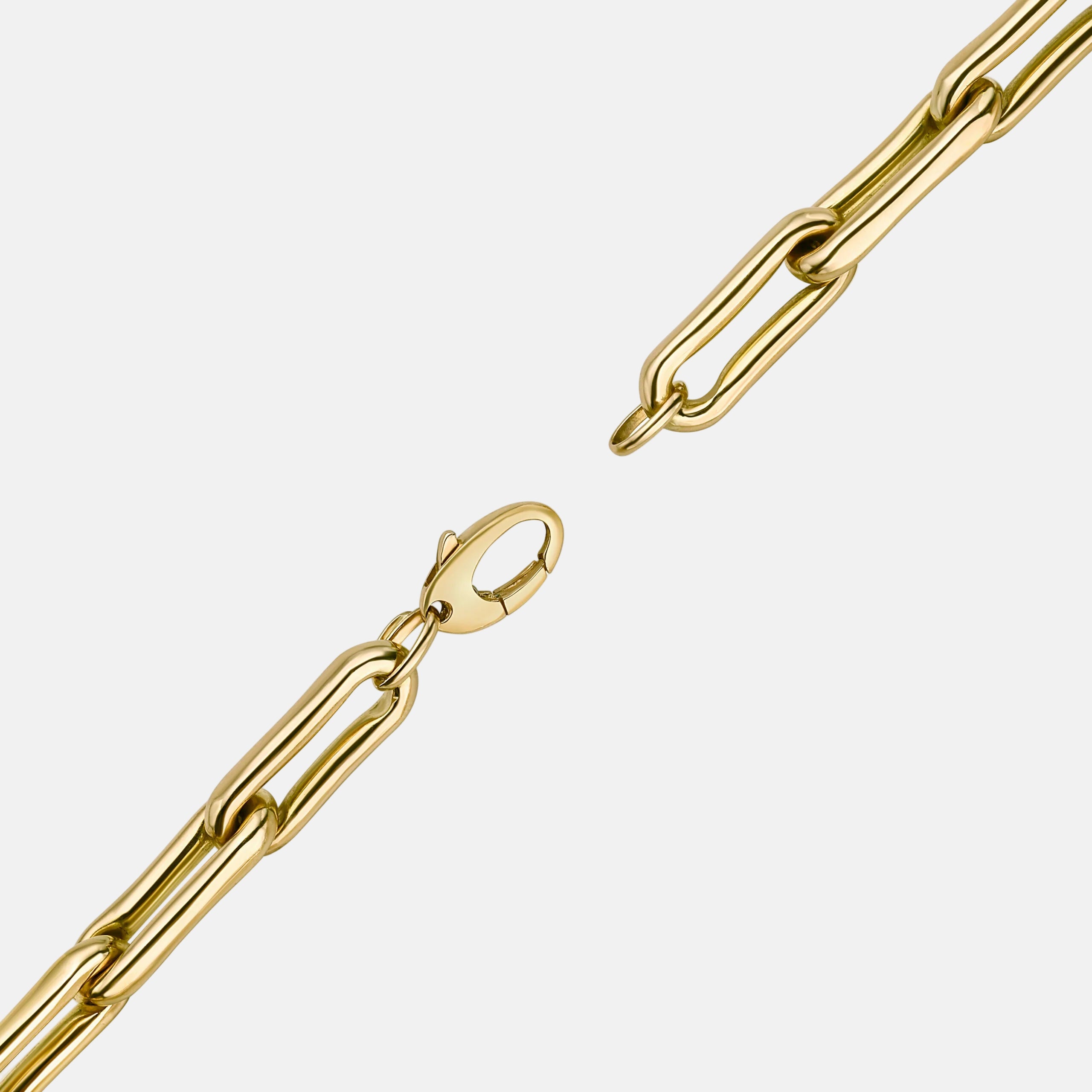 Milano Large Elongated Chunky Pinched Link Gold Chain by Lionheart - At Present Jewelry