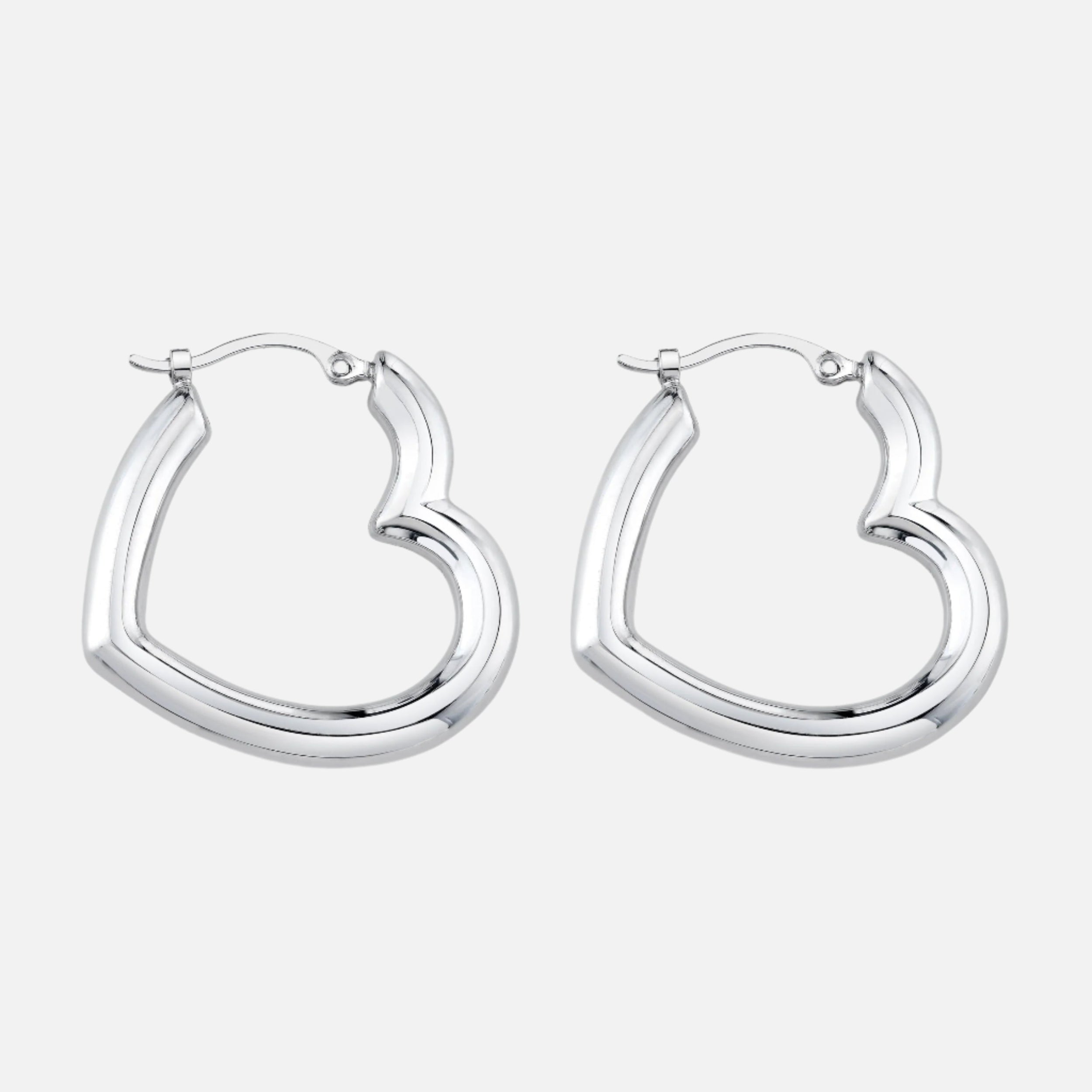 Sterling Silver Heart Helium Hoops by Ariel Gordon Jewelry - At Present Jewelry