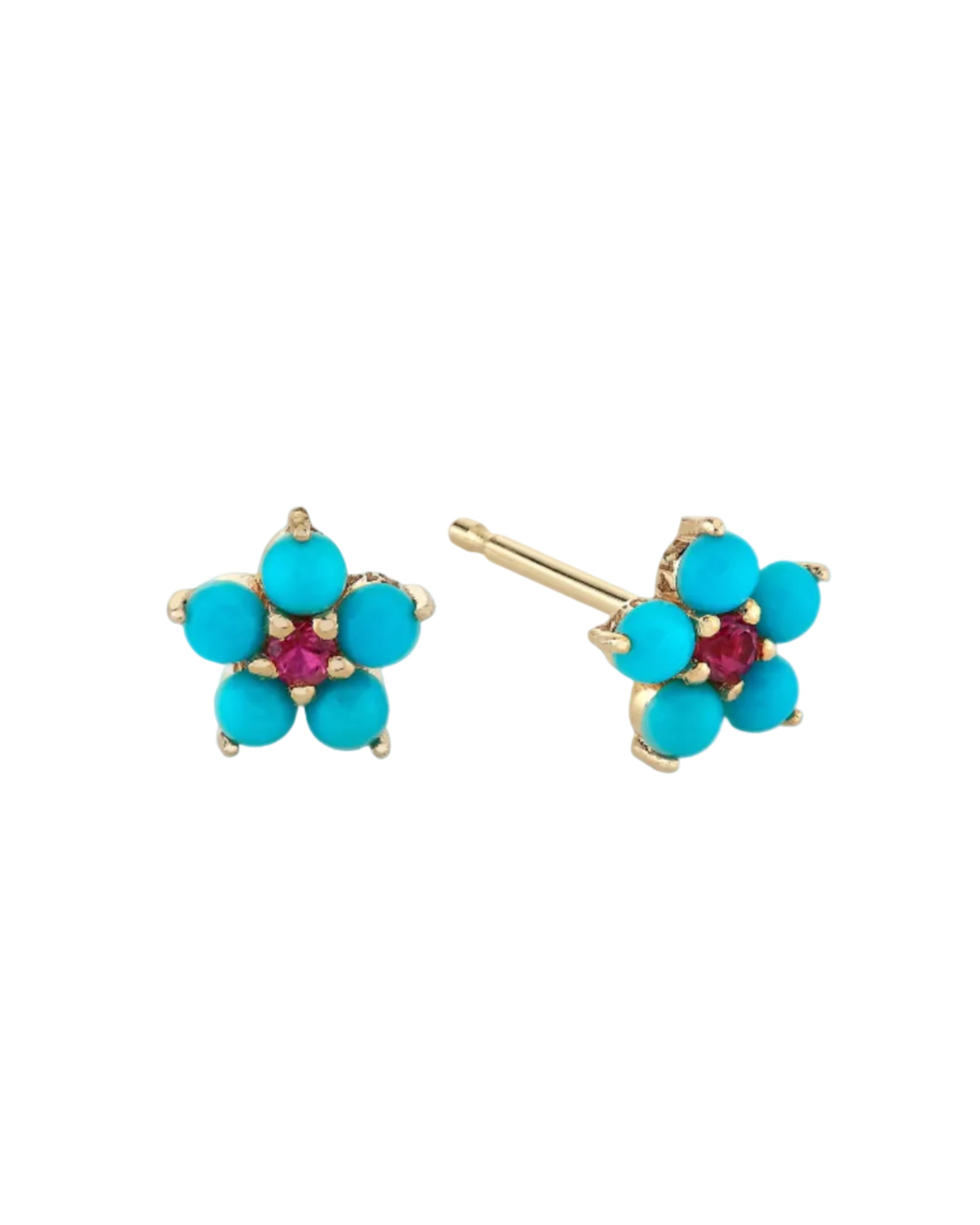 Turquoise and Tourmaline Aurora Studs by Ariel Gordon Jewelry - At Present Jewelry