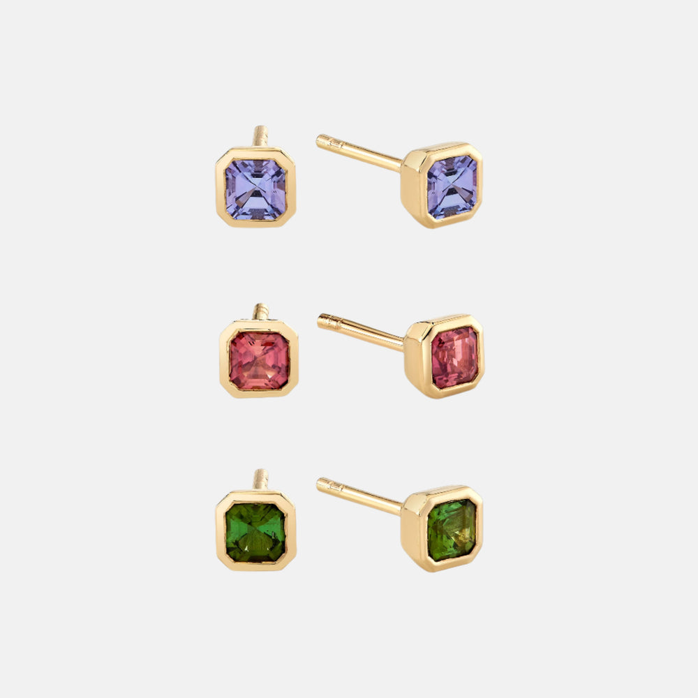 Petite Dahlia Asscher Studs by Ariel Gordon Jewelry - At Present Jewelry