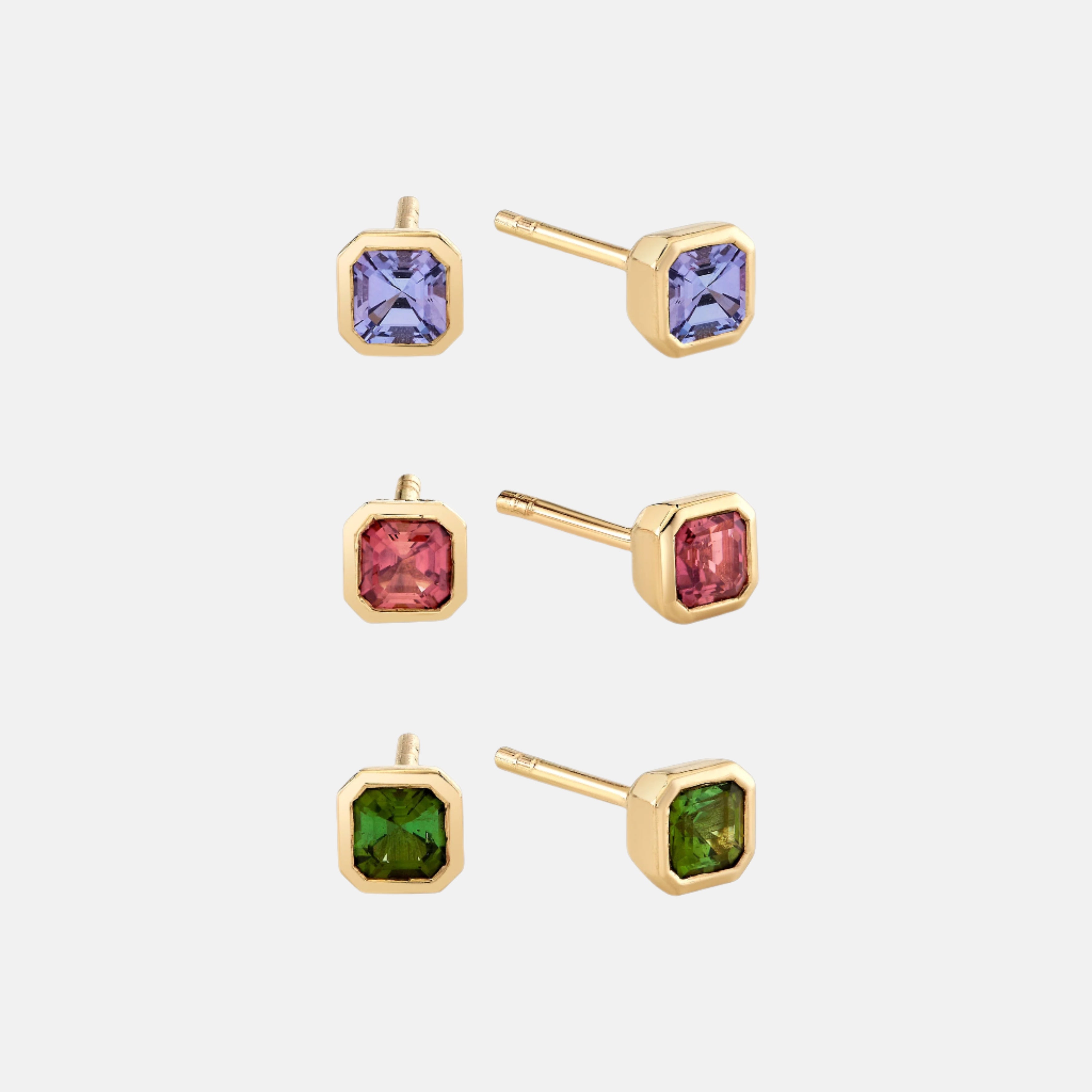 Petite Dahlia Asscher Studs by Ariel Gordon Jewelry - At Present Jewelry