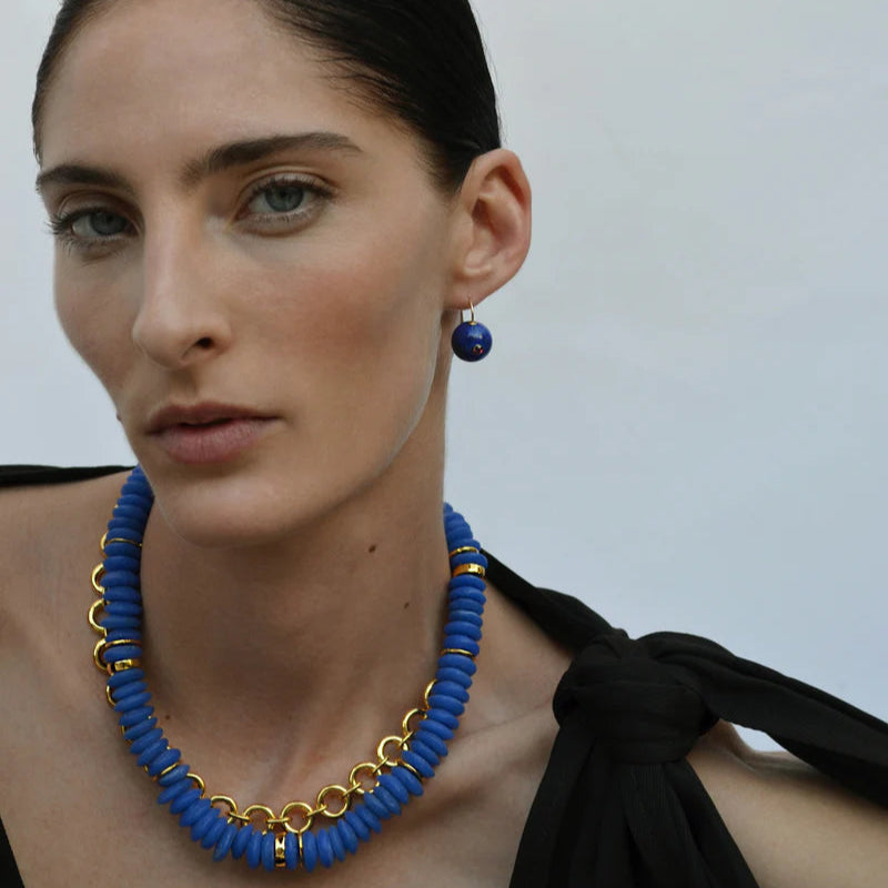Laguna Necklace in Dark Electric Blue by Lizzie Fortunato - At Present Jewelry