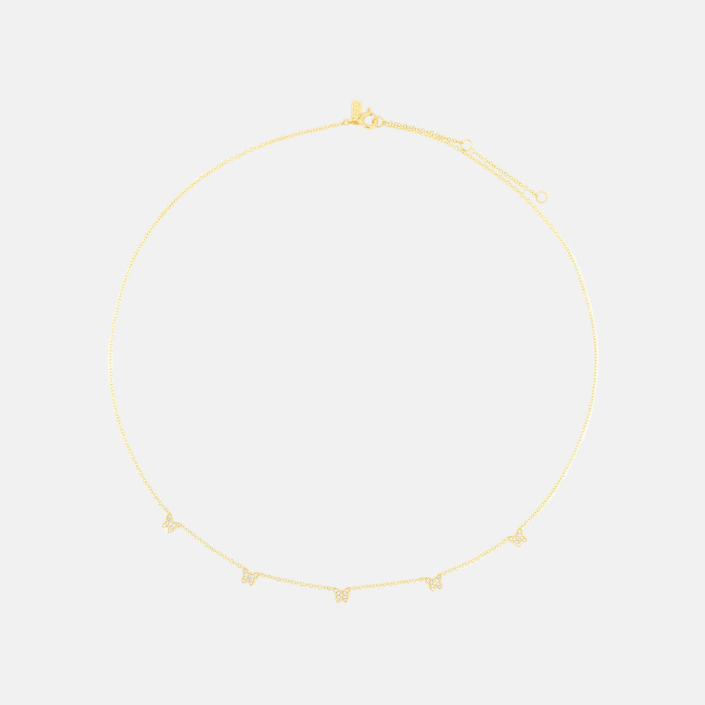 Five Diamond Butterfly Necklace by EF Collection - At Present Jewelry
