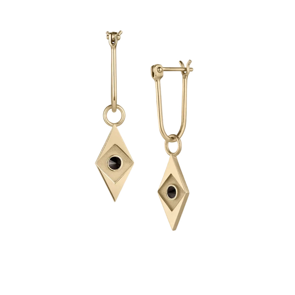 Facet Earring, Black Diamond by EMBLM Fine Jewelry - At Present Jewelry