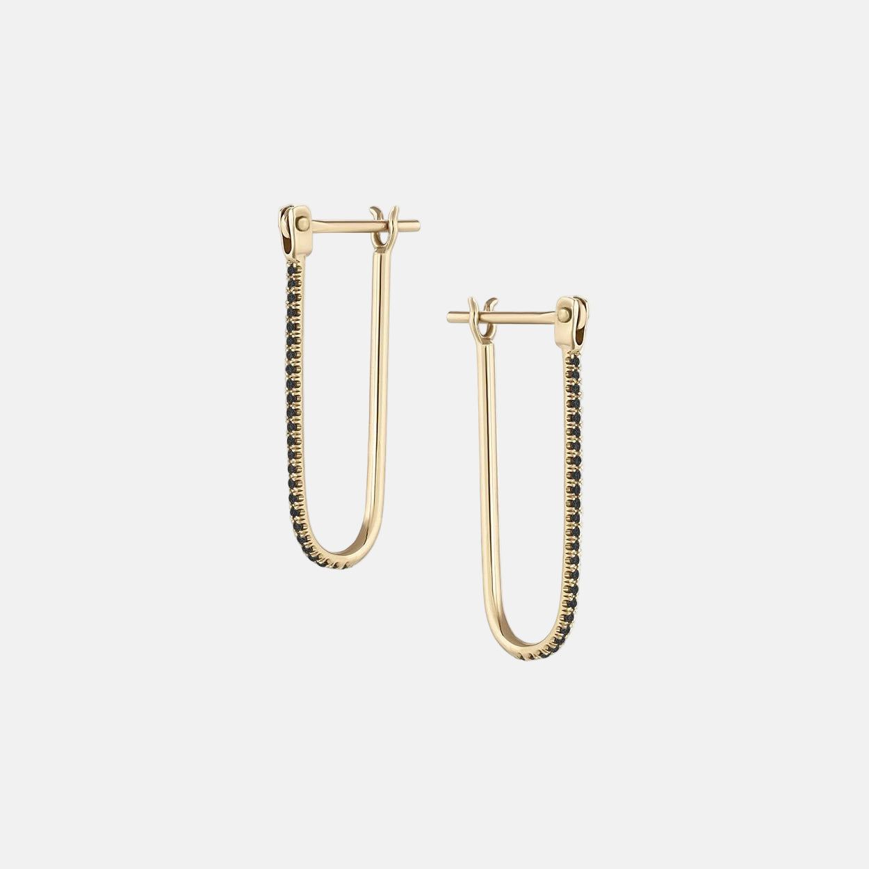 Pavé Latch Earring, Black Diamonds by EMBLM Fine Jewelry - At Present Jewelry