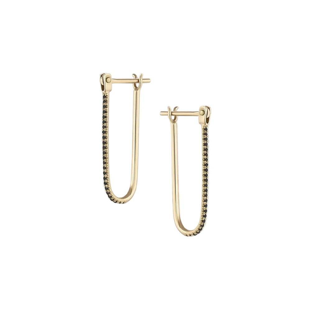 Pavé Latch Earring, Black Diamonds by EMBLM Fine Jewelry - At Present Jewelry