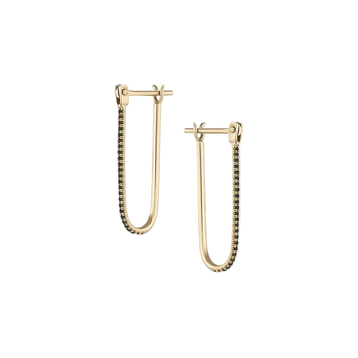 Pavé Latch Earring, Black Diamonds by EMBLM Fine Jewelry - At Present Jewelry