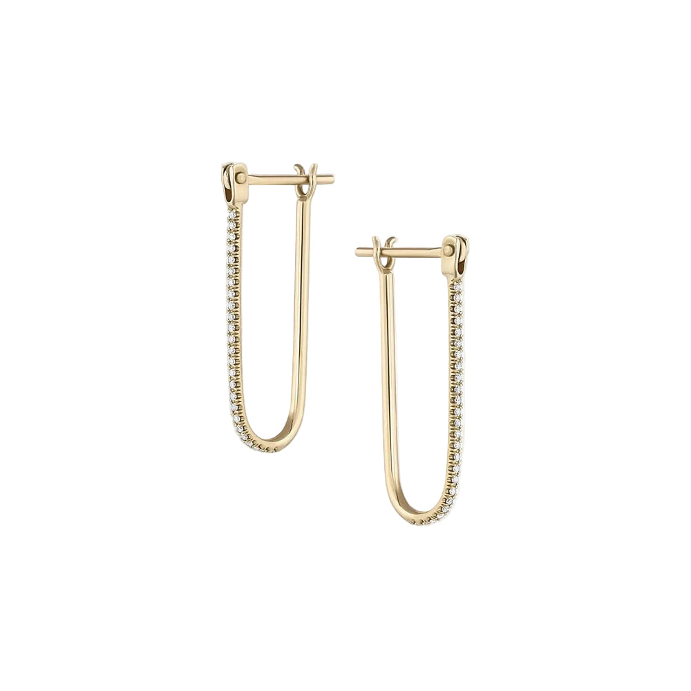 Pavé Latch Earring, Diamond by EMBLM Fine Jewelry - At Present Jewelry