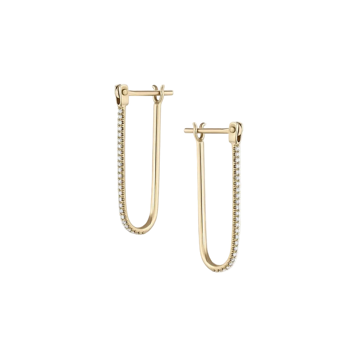 Pavé Latch Earring, Diamond by EMBLM Fine Jewelry - At Present Jewelry