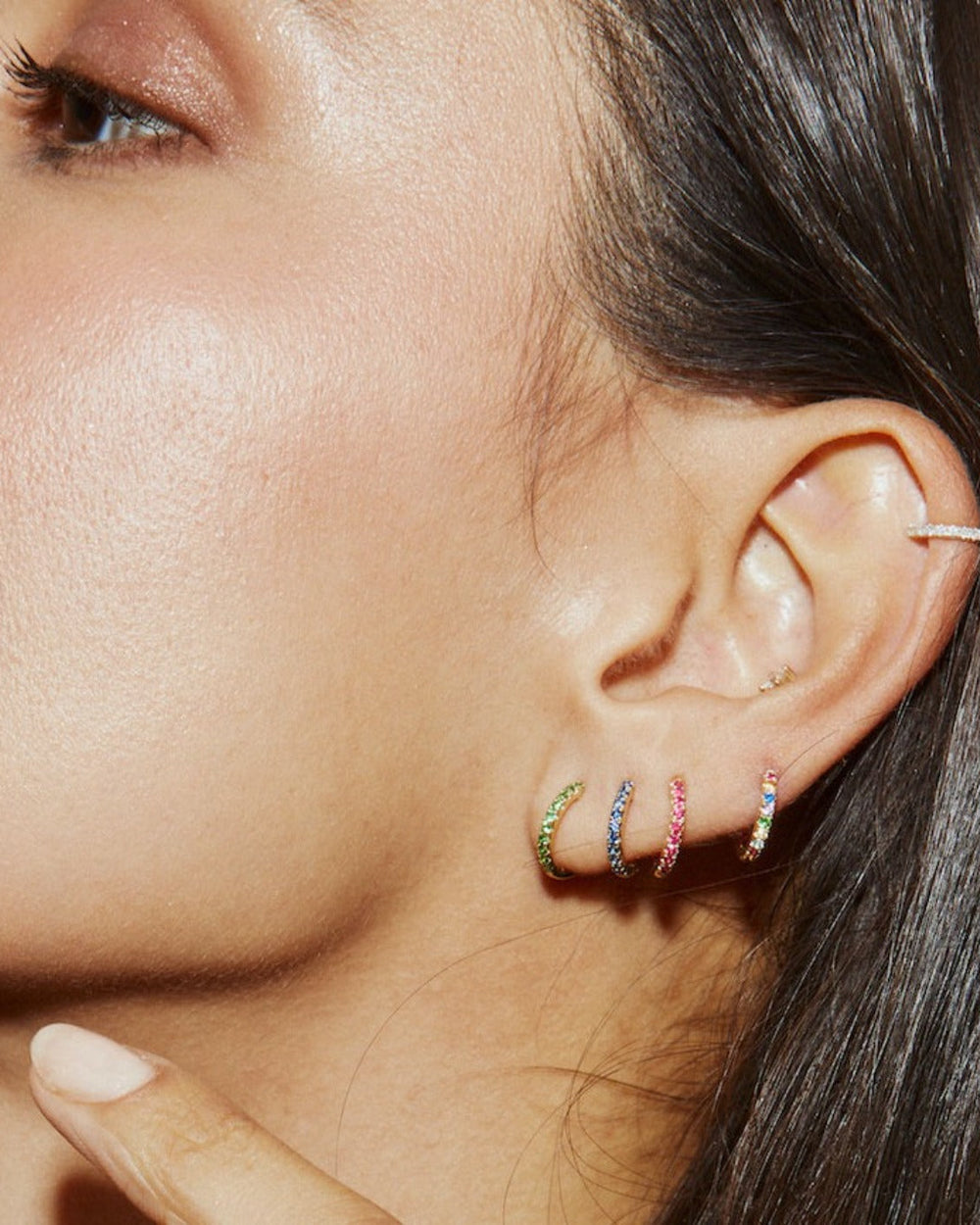 Standard Gemstone Huggies