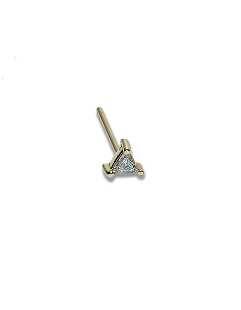 Tiny Diamond Triangle Stud Earring