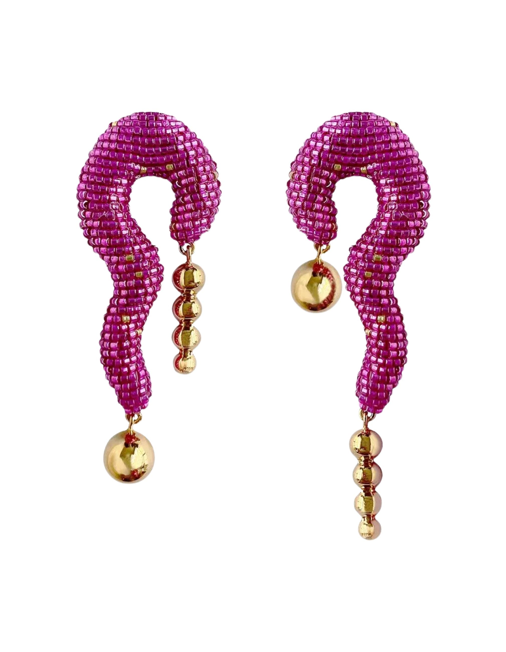 Sunset Earrings, Hot Pink