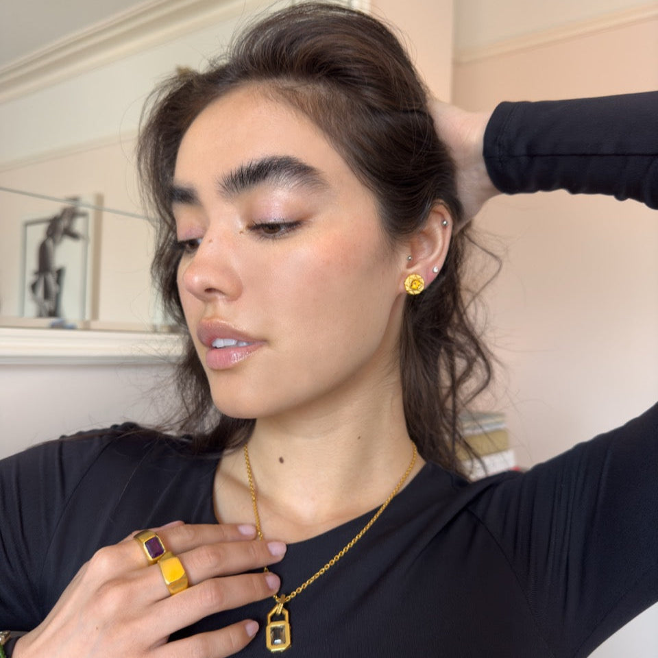 Eli Stud Earrings, Citrine by ELIBURCH - At Present Jewelry