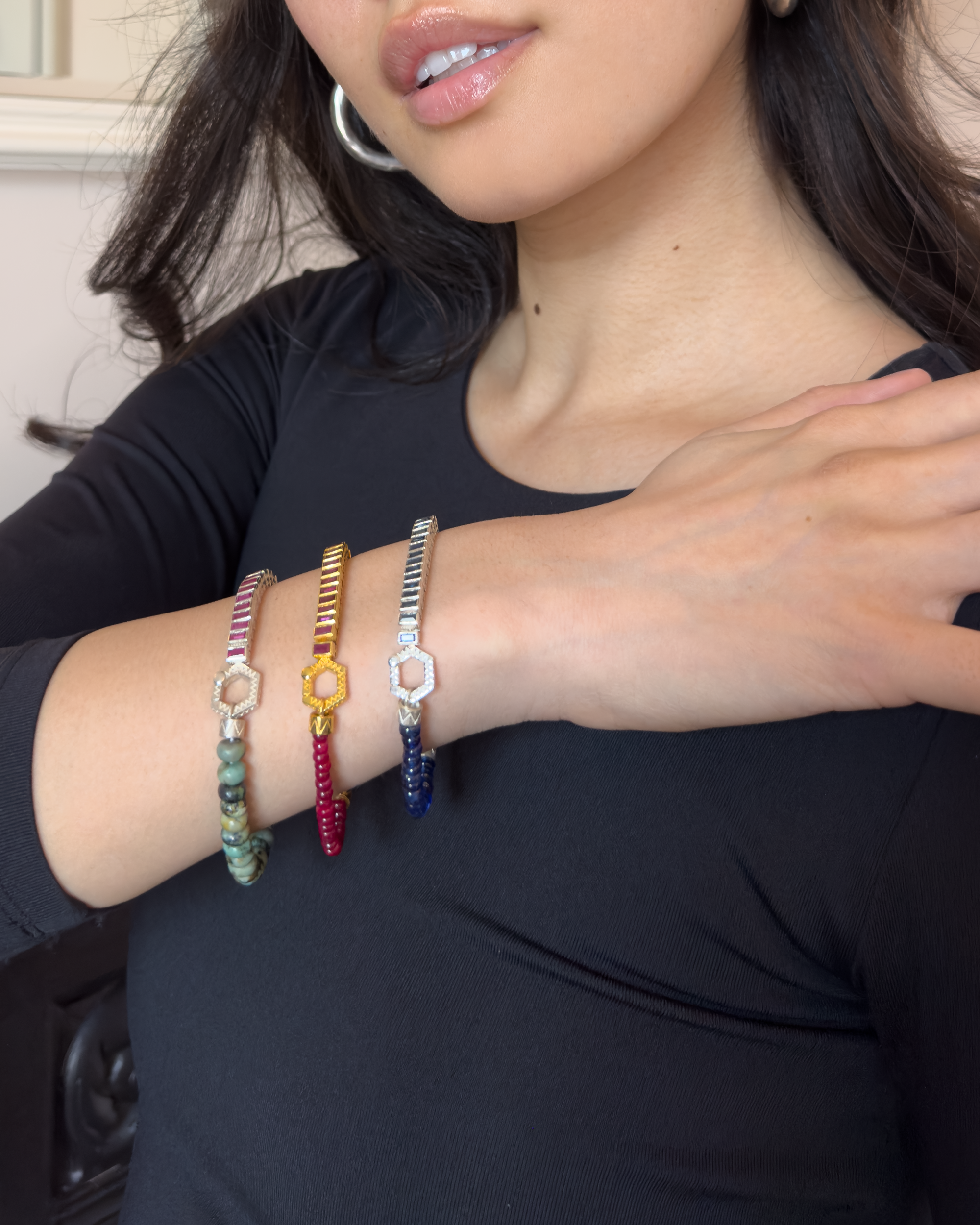 Chameleon Bracelet, Ruby by ELIBURCH - At Present Jewelry