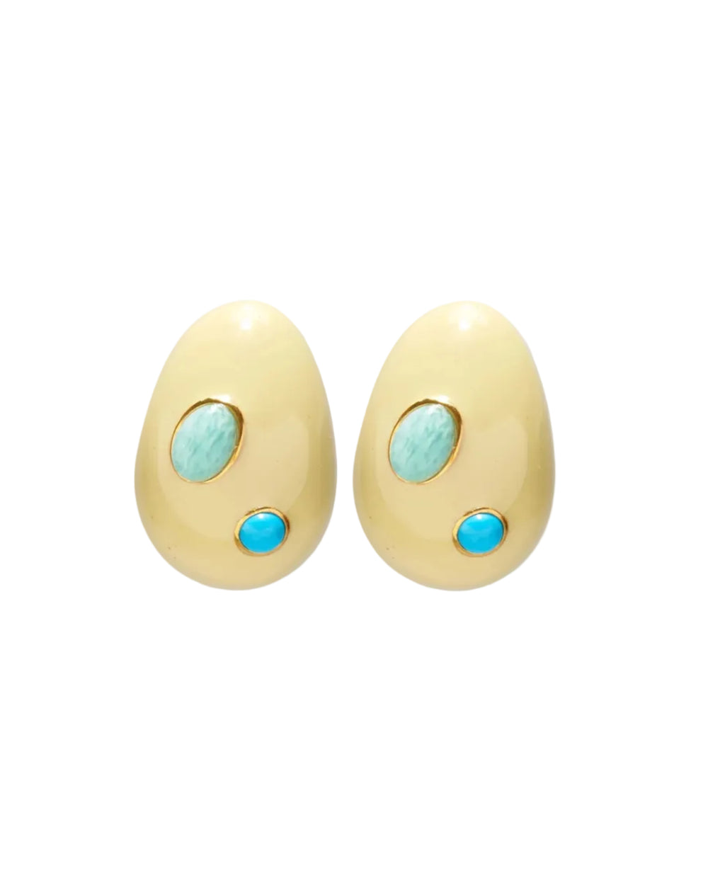 Mini Arp Earrings in Studded Cream by Lizzie Fortunato - At Present Jewelry