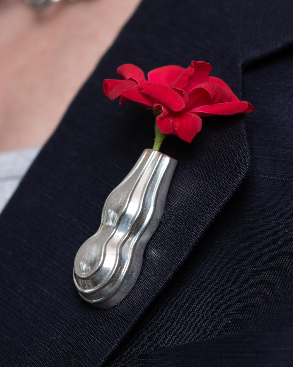 Vase Brooch, Silver by Monbouquette - At Present Jewelry