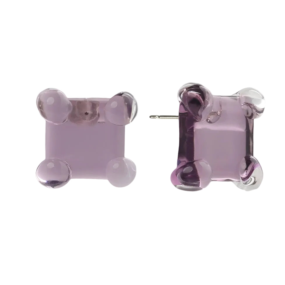 Square Prong Set Earrings by KEANE - At Present Jewelry