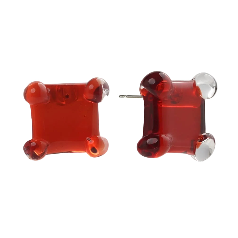 Square Prong Set Earrings by KEANE - At Present Jewelry