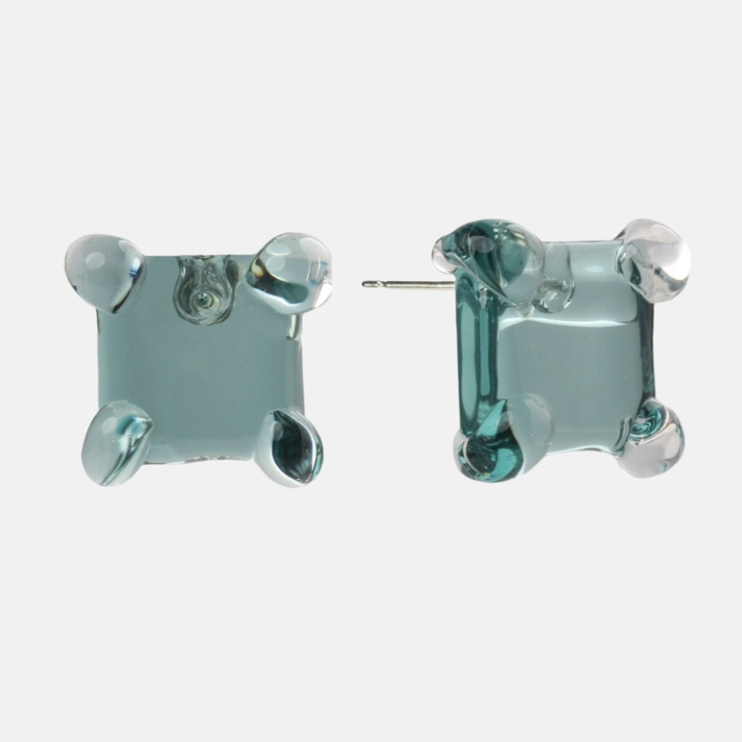 Square Prong Set Earrings by KEANE - At Present Jewelry