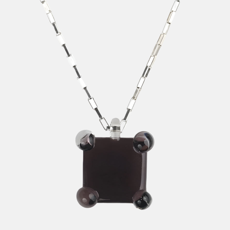 Prong Square Necklace by KEANE - At Present Jewelry