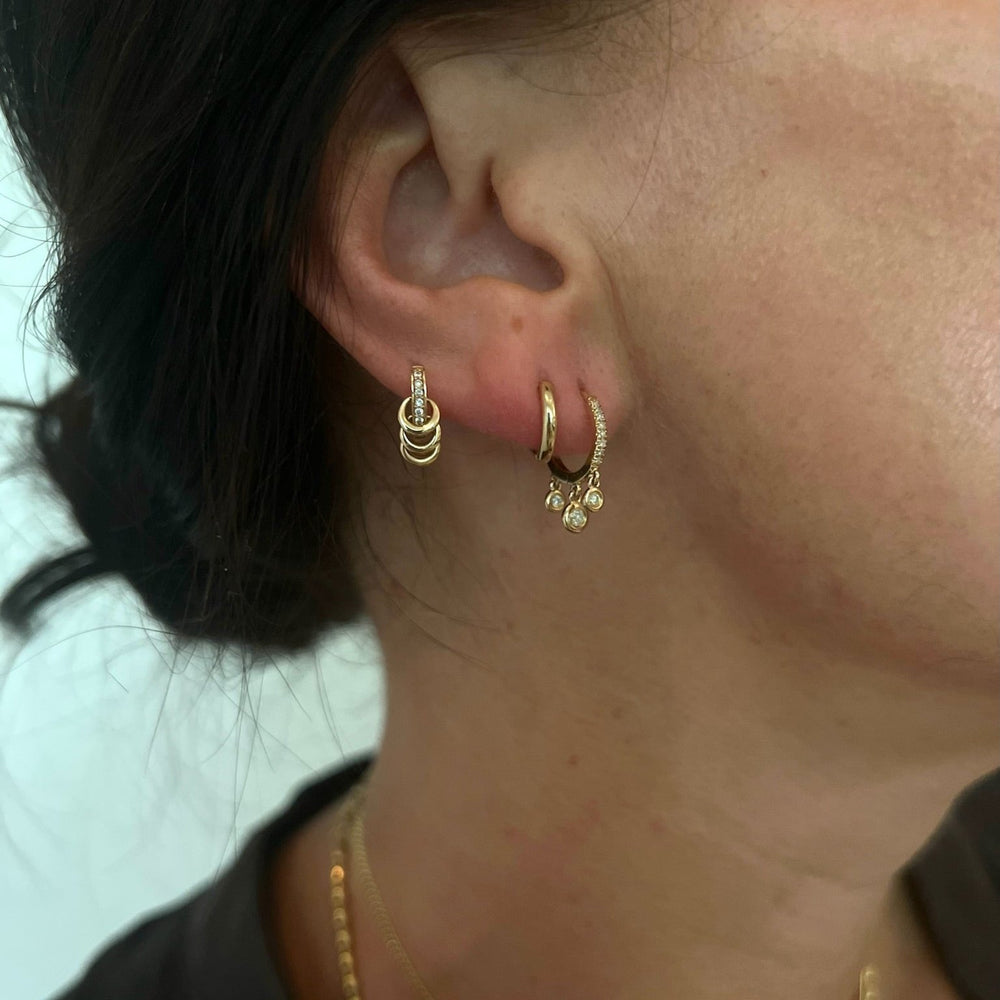 Dangle Diamond Huggies by Rebecca Pinto - At Present Jewelry