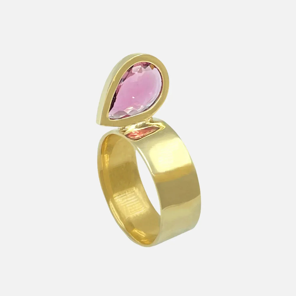 Perched Setting Ring with Pink Tourmaline by Leslie Paige Jewelry - At Present Jewelry