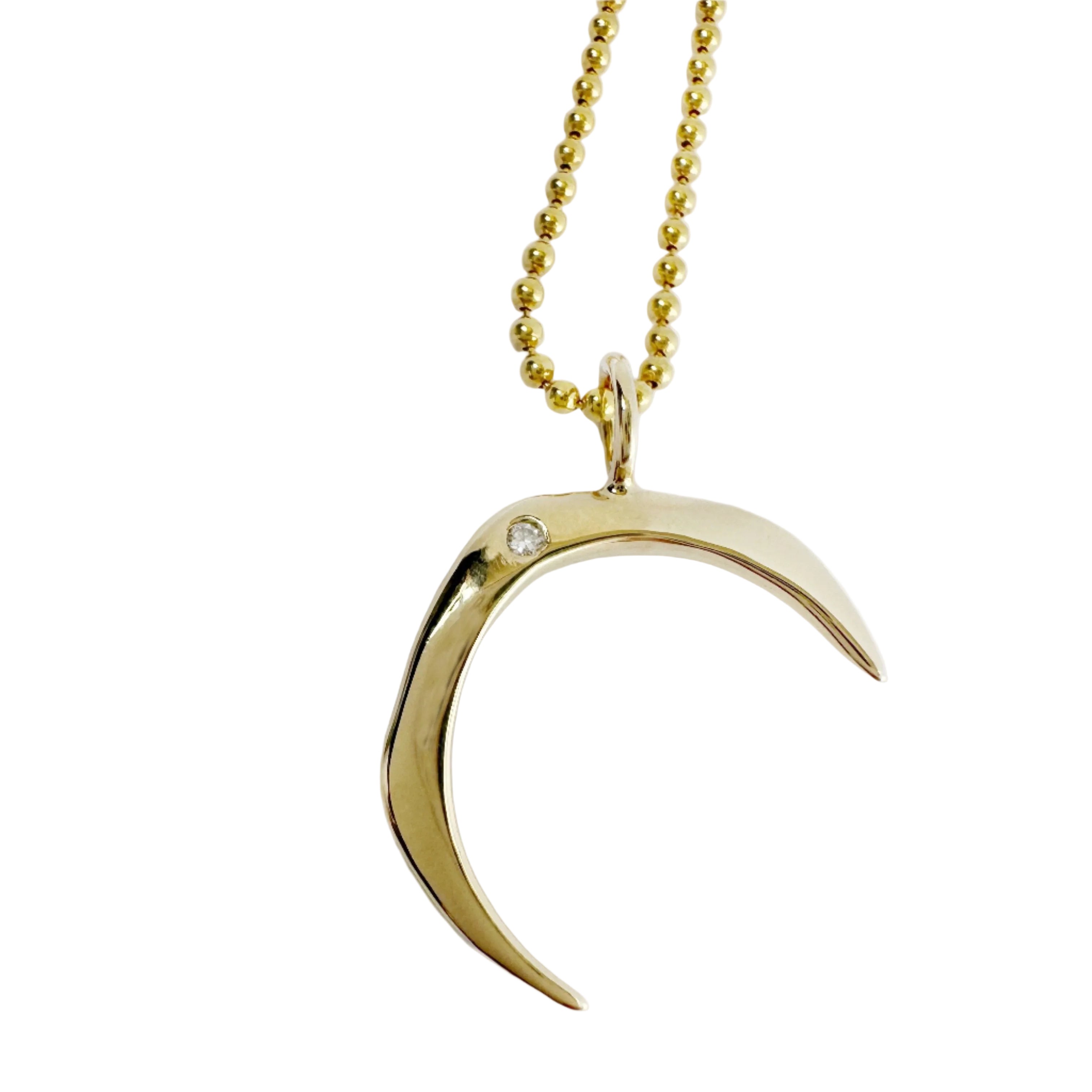 Luna Moon Diamond Charm by Rebecca Pinto - At Present Jewelry