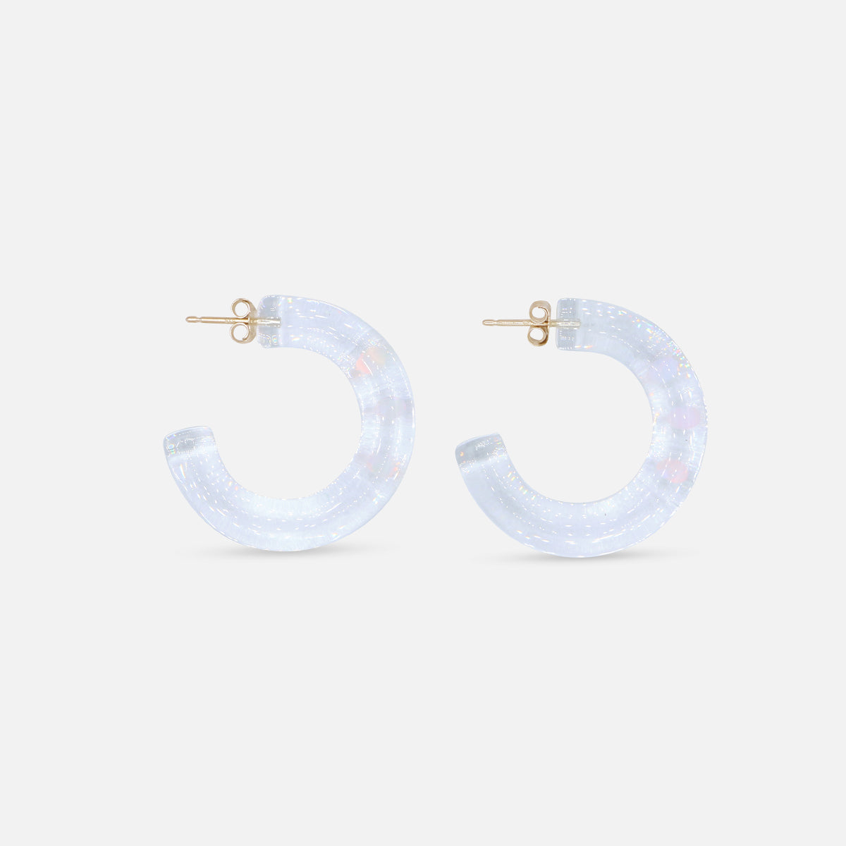 Three Gilson Opal Hoop Earrings