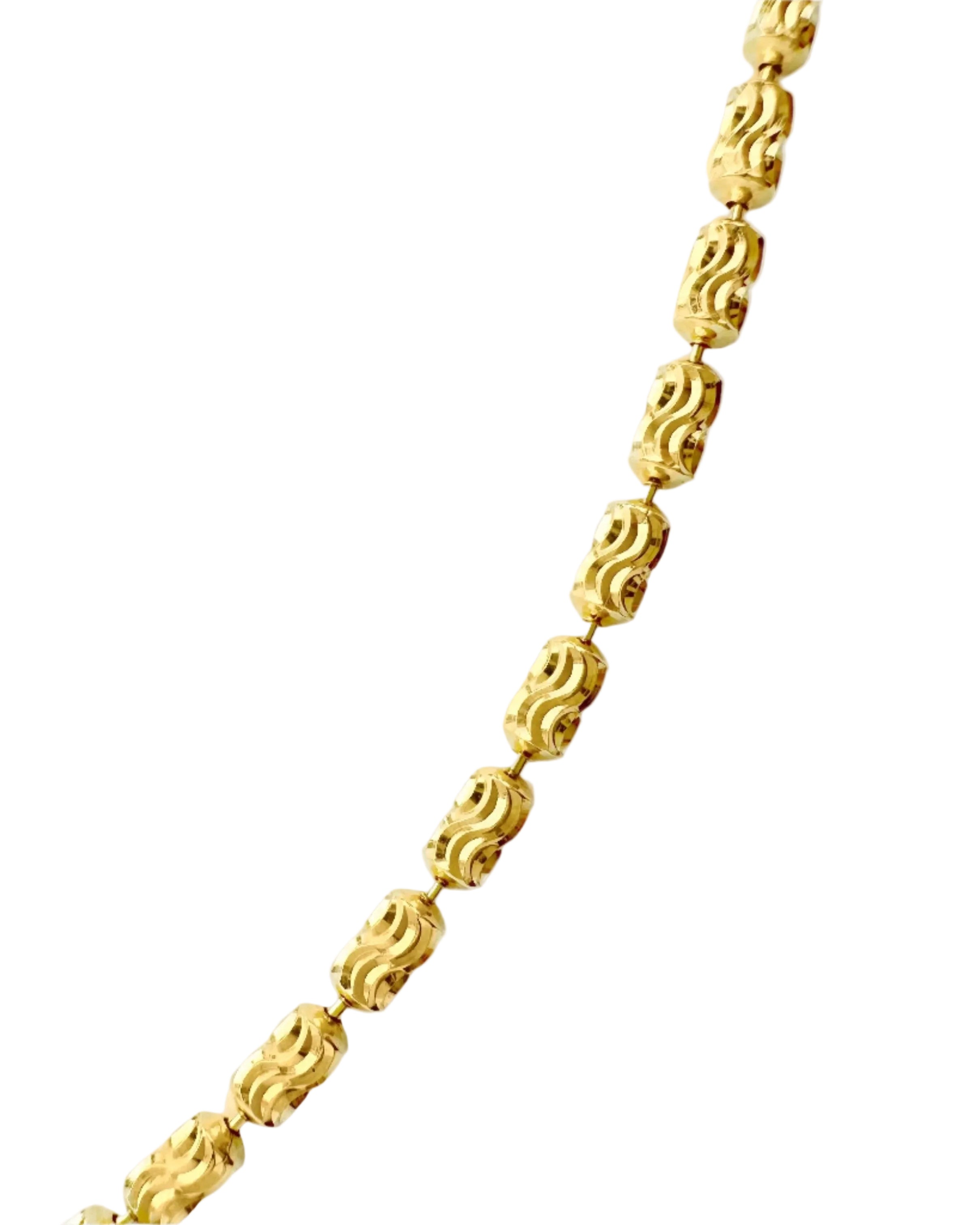 Large Diamond Cut Barrel Chain by Rebecca Pinto - At Present Jewelry