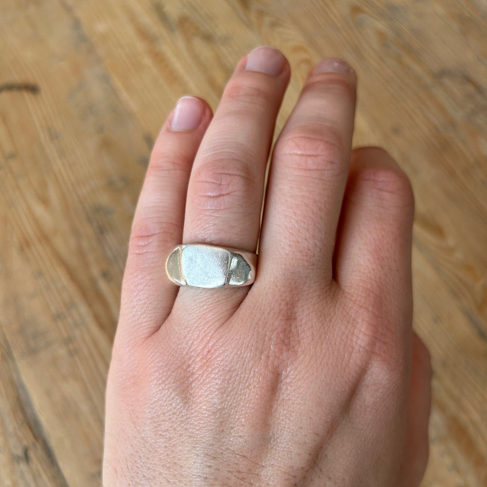 Organic Scraped Signet, Silver by ELIBURCH - At Present Jewelry