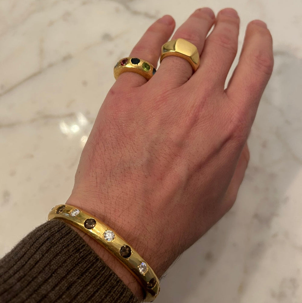 Organic Scraped Signet, Gold by ELIBURCH - At Present Jewelry