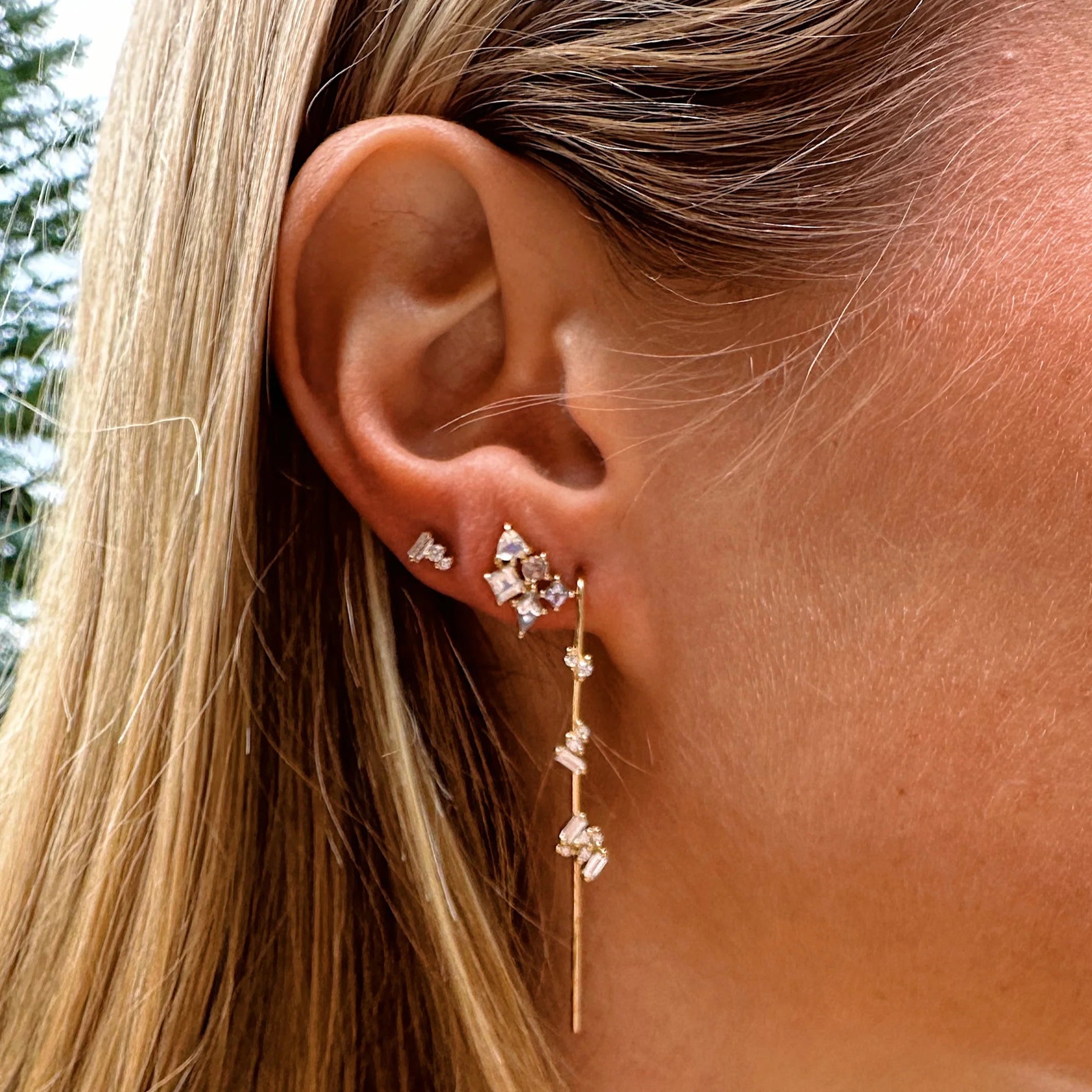 Luxe Diamond Threaders by Meredith Young - At Present Jewelry