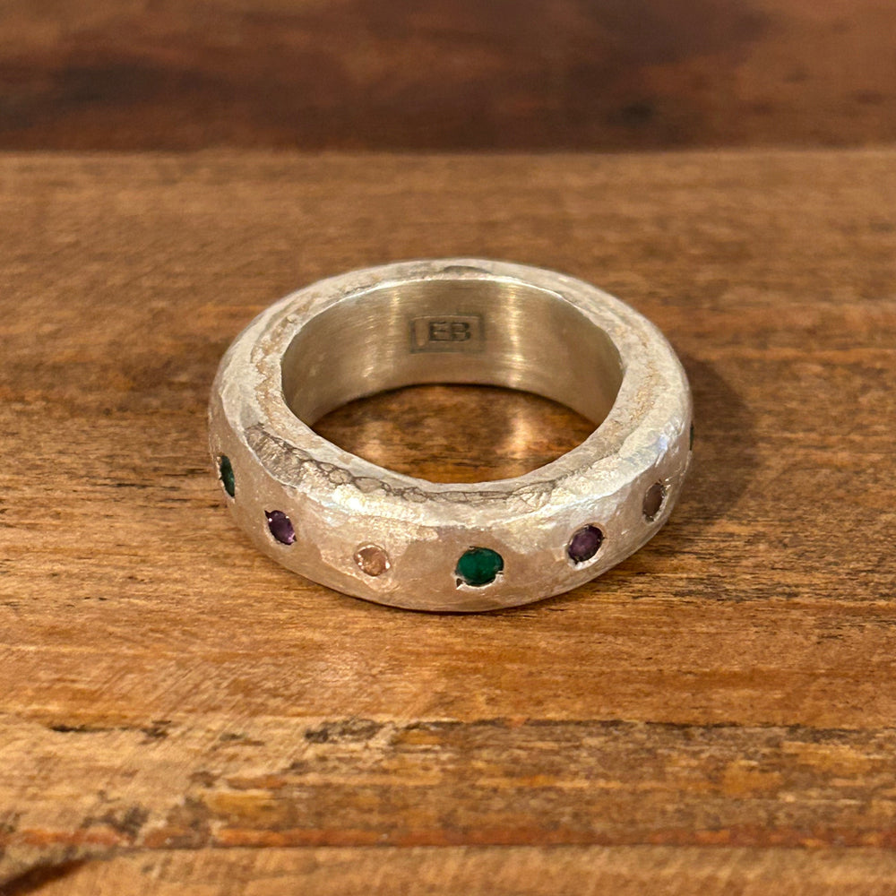 Mini Leo Ring, Tourmaline and Emerald by ELIBURCH - At Present Jewelry