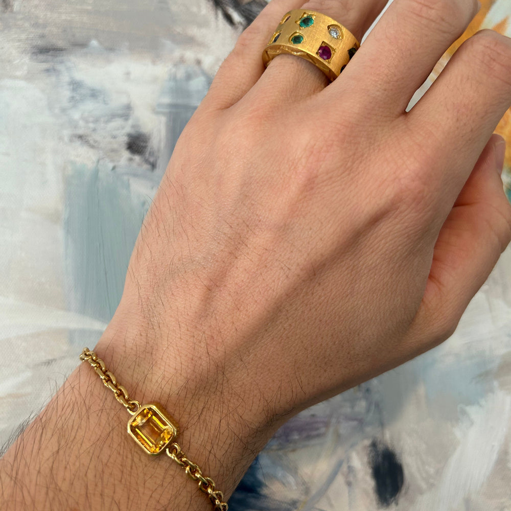 18k Lion Bracelet, Citrine by ELIBURCH - At Present Jewelry