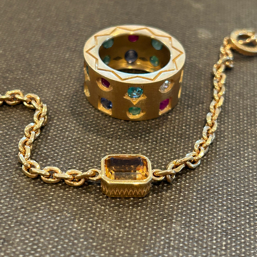 18k Lion Bracelet, Citrine by ELIBURCH - At Present Jewelry