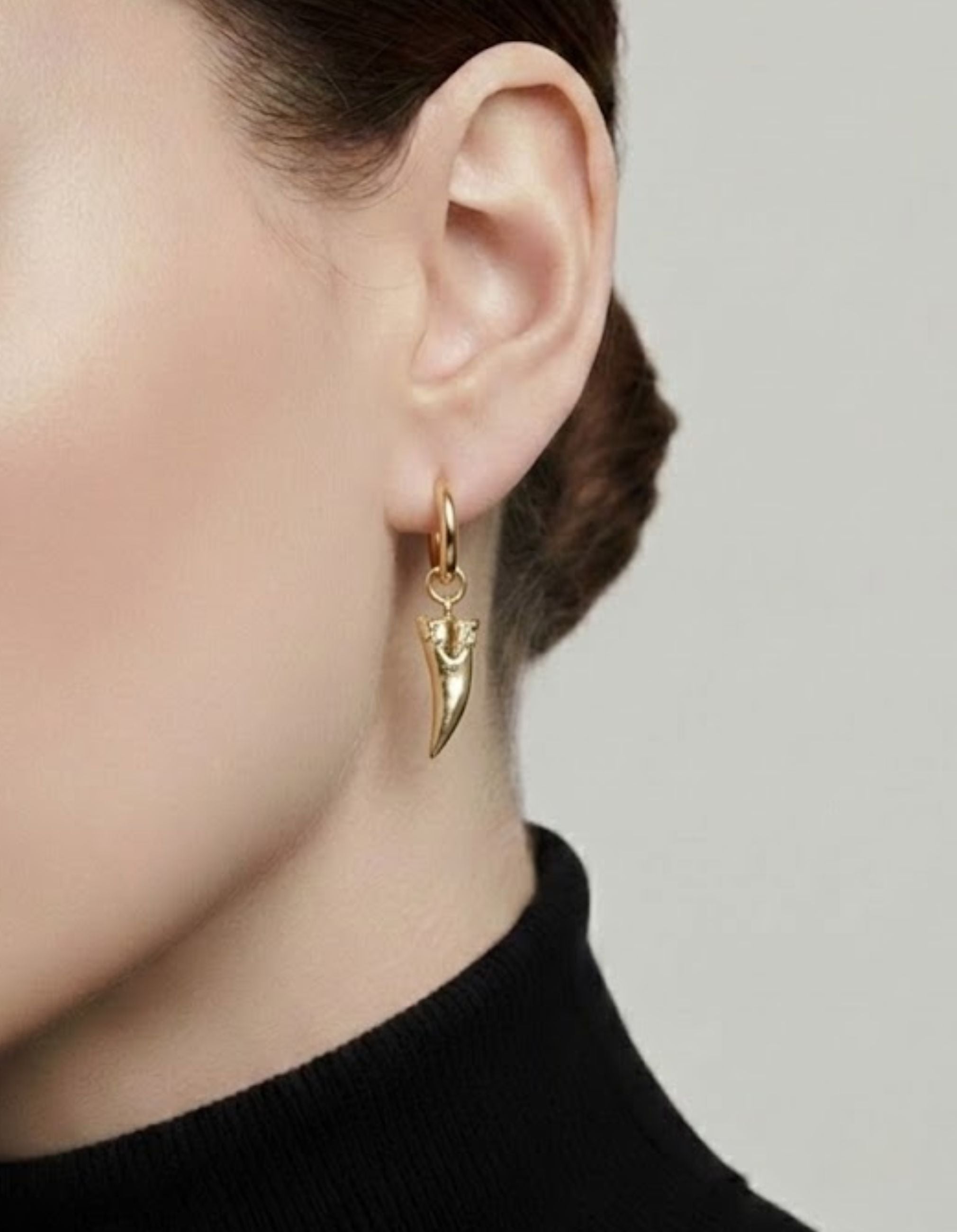 Diente Dangle Hoop by Rebecca Pinto - At Present Jewelry