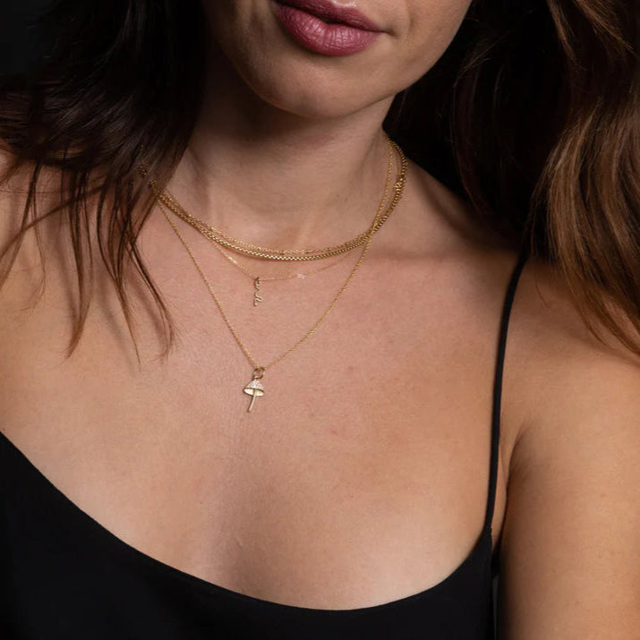 Itty Bitty Charm Necklace, Mushroom by Talon Jewelry - At Present Jewelry